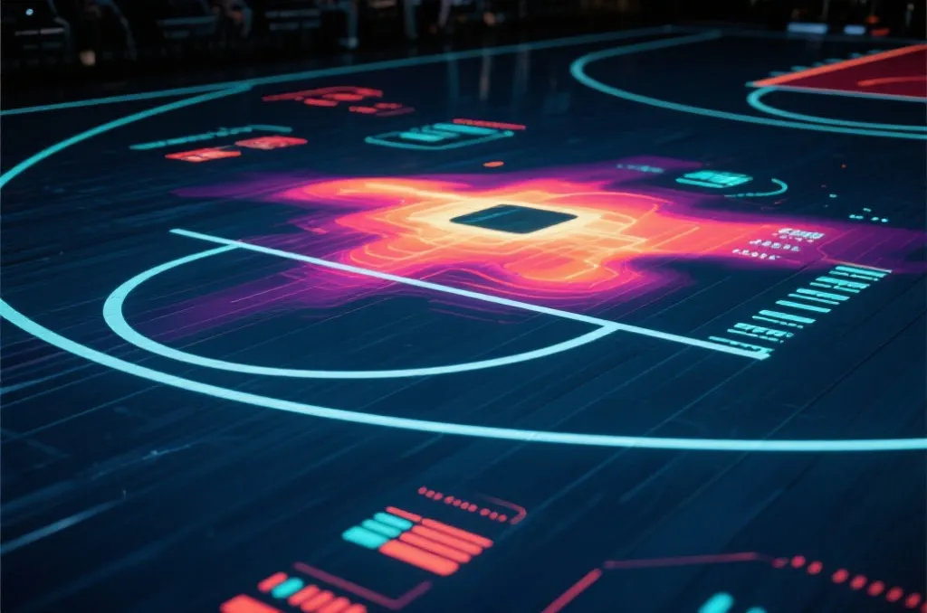 NBA篮球比赛实时球员战术热区与数据分析图